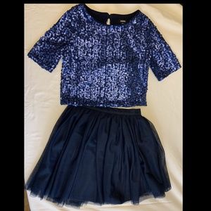 Nordstrom Sequin Top and Tule Skirt Set